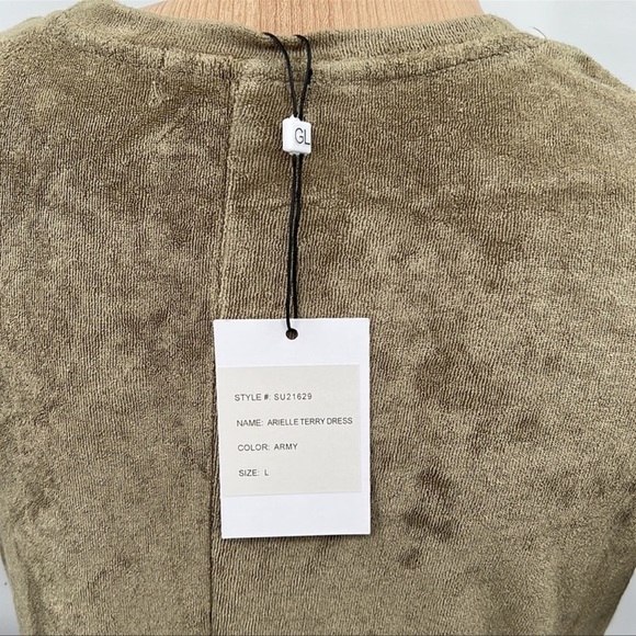 🆕Generation Love Arielle Terry Dress Color
Army Green Ruched Sleeve New NWT - Picture 9 of 15
